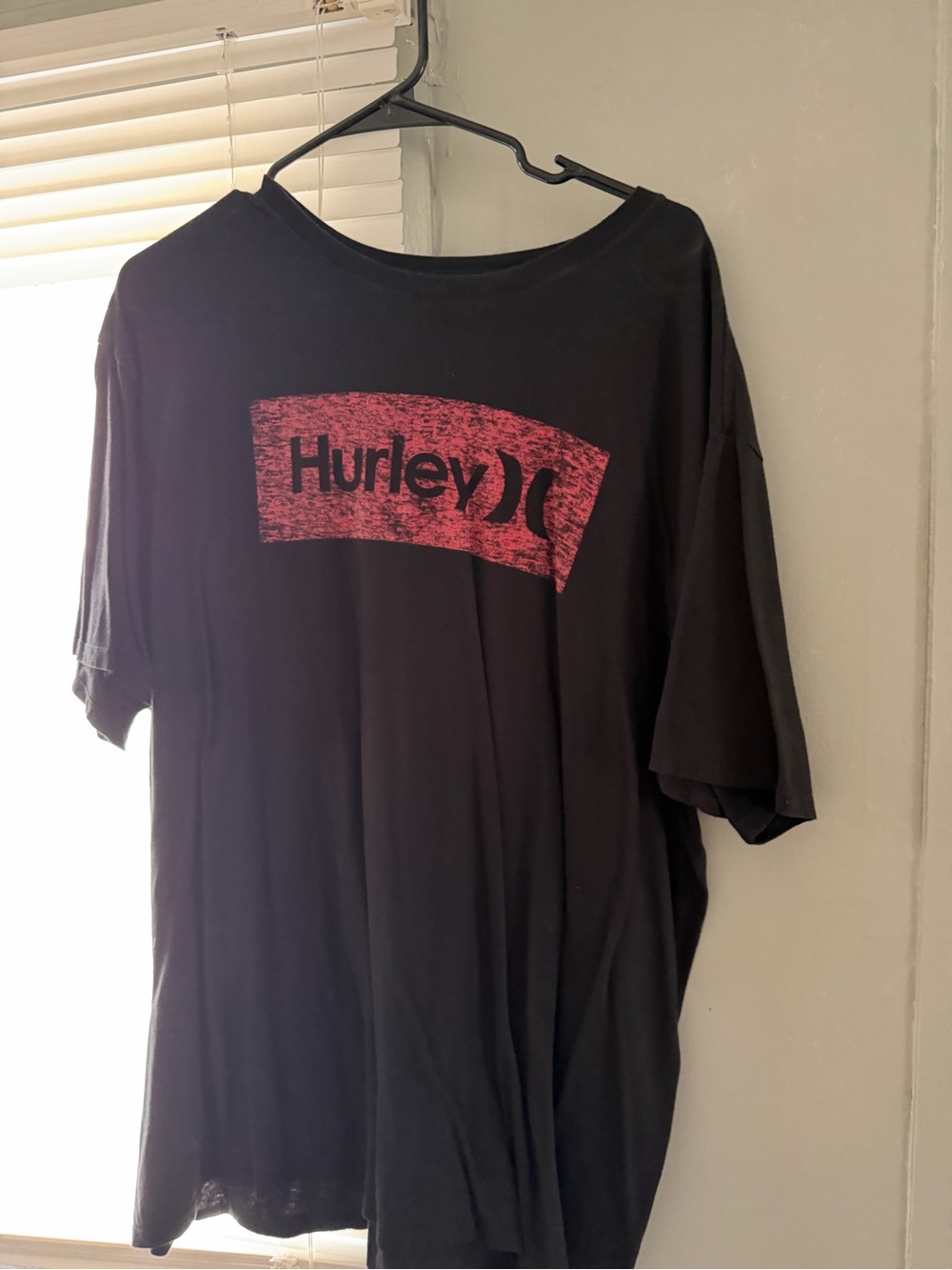 Hurley Black Short-Sleeve Tee with Red Logo